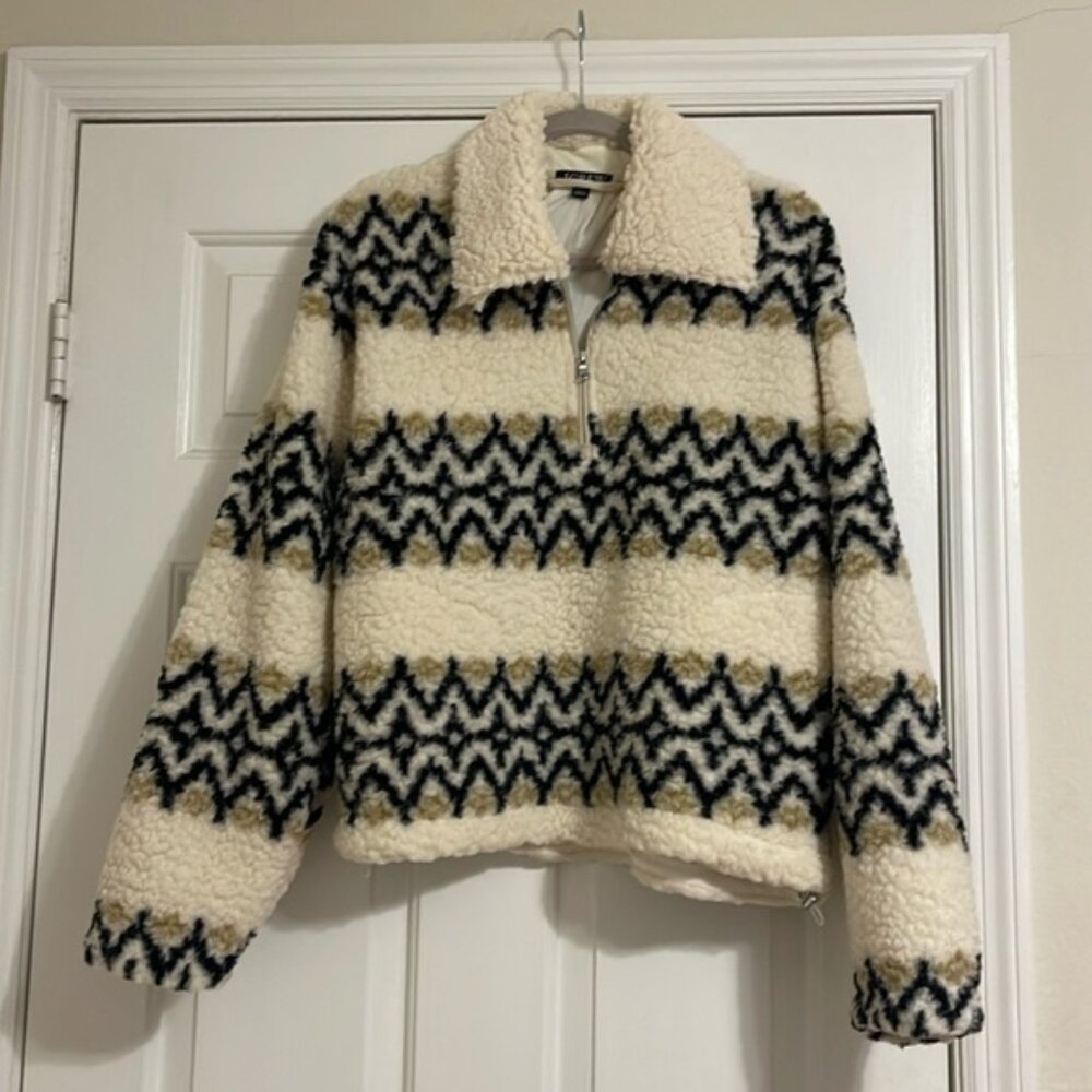 J. Crew Jacquard Half-Zip Fleece Pullover